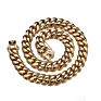 Heavy Men's Hip Hop Choker 14K Yellow Gold Stainless Steel Miami Cuban Link Chain