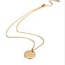High Polished Disc round 18K Gold Engraved Stainless Steel Metal Blank Pendant Coin Necklace