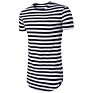 High Street Long Drop Tail Hip-hop Fit Men's Striped T-shirt Wholesale