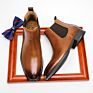 Hight Tip Brown Black No Lace Leather Increase Casual Boots Leather Genuine Leather Elevator Shoes for Men