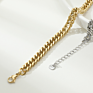 Hip Hop Men Women Jewelry Cuban Curb Chain Stainless Steel Half of Gold Half of Silver Cuban Link Chain Necklaces