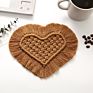 Home Creative Handmade Fringe Coasters for Drink Table Top Cup Mat Dinning Room Placemat for Home Decor