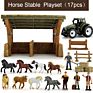 Horse Stable Take-Along Toy Play Set Simulation Horse Farm Plastic Horse Figurine Set Toy