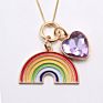 In Stock Children Jewelry Rainbow Design Kids Gift Alloy Pendant Girls Chain Necklace