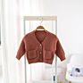 In Stock Icing Kids Knitted Sweater Autumn and V-Neck Baby Girl Buttons Cardigans with Pockets