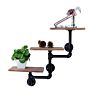 Industrial Pipe Cast Iron Pipe Book Decorative Shelf Brackets Shelf Creative Hook Furniture Wall Hanging with Wooden