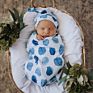 Infant Baby Cocoon and Beanie Hat Set Jersey Stretch Knit Sleeping Bag Hat Newborn Nursery Sleep Wrap Sack Matching Beanie