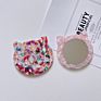 Ins Marble Pattern Animal Cat Mirror Acetate Cat Mirror Cute Portable Makeup Cosmetic Mirror
