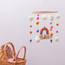 Ins Nordic Style Wooden Infant Wrist Rattles Handmade Crib Hanging Baby Plush Rattle Soft Toys