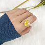 Ins Rings Women Special Design 3D Resin Ring Dry Flower Transparent Resin Ring Set for Women Girls