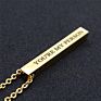 Inspirational Mantra Personalized Engraving Slogan Quote Message Vertical Bar Stainless Steel Pendant Necklace for Men