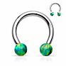 Internal Thread Opal Ball Circular Barbell Nose Rings Body Piercing Jewelry
