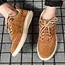 Italian Brown Leather Men Shoes Casual Sneakers for Men