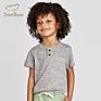 Jambear Organic Toddler Boys' Henley T-Shirt Organic Cotton Kids Short Sleeve Tees Eco-Friendly Kids Baby T Shirt