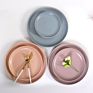 Japanese Style Pink and White round Stoneware Plates