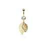 Jewelled Double Leaf Vintage Belly Button Ring