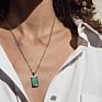 Jewelry Colorful White Shell Necklace Rectangle Pendant Necklace Stainless Steel Necklace