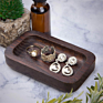 Jewelry Holder Key Dish Back Rectangle Mini Wood Ring Tray for Men