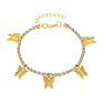 Jewelry Iced Out Diamond Link Butterfly Anklet Bling Rhinestone Crystal Tennis Chain Butterfly Ankle Bracelet