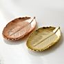 Jewelry Organizerdisplay Tray for Wedding Decorative Gold Leaf Plate Ring Earrings Necklace Organizer Ceramic Display Dish Stand