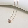 Jewelry Triple Circle Rings Pendant Cable Link Chain Necklace Copper Alloy Rhodium Plated Cubic Zirconia Amulet Necklace