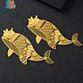 Jiabo Folk Crafts Brass Laser Cut Cute Book Marks Metal Animals Fish Bookmarks