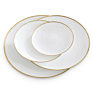 Jk Ceramics Plates Restaurant Gold Rimmed White Porcelain Dinner Plate Dishes Set