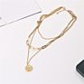 Joolim Coin Multi Layered Necklace Stainless Steel Statement Necklace Jewelry
