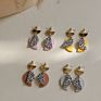Juhu Indian Earrings Bohemian Jewelry Acrylic Cow Colorful Clay Cute Resin Earings for Women Earring