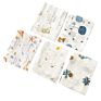 Kangobaby 5 Pack Multi-Functional 60*60 Bamboo Cotton Toddler Muslin Blanket Print Baby Burp Cloth Set