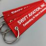 Keychain Jet Tag Remove before Flight Embroidered Key Ring Text Motorcycle Car Biker Airplane Personalized Key Fob