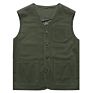 Khaki Dark Green Navy Blue Men Casual Sleeveless Vest Breathable Windproof Vest