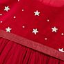 Kids Clothing Girls Christmas Red Short Sleeve Dress Children Year Holiday Party Dresses Shiny Stars Pattern Velvet Tulle