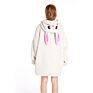 Kids Design Animal Rabbit Oversized Grey Sherpa Sweatshirt Wearable Hooded Blankets Hoodie Blanket