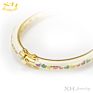 Kids Jewelry Colorful Love Heart Flower Enamel Brass Bangle Gold Plating