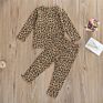 Kids Pajamas Children Sleepwear Leopard/Zebra Print Rib Cotton 2Pcs Tops+Pants Sets Boy Girls Nightwear Clothes Kids Clothing