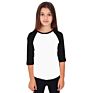 Kids Wear Customized 3/4 Tshirt Raglan Whosale Children's Girl Baseball T Shirt