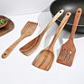 Kitchen Tools Cooking Utensils Reusable Food Grade Cookware Teak Wood Utensil Set for Home