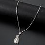 Korean Set Jewelry 925 Diamond-Studded All-Match Alloy Claw Chain Necklace Earrings Pearl Necklace Two-Piece Set