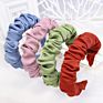 Korean Silk Acetate Satin Pleated Headband Cute Lady Soft Cloth All-Match Hair Accessories Women Ruched Headbands