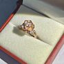 Kyra0684 Cz Ring 2 Color Flower Shape Shine 3A Zircon Rings for Women