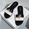 Ladies Slippers Flat Heel Set Foot Casual Sandals Metal Flat Slippers Women