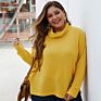 Ladies Super Size Long Sleeve Turndown Collar Loose Casual Plain Colors Office Blouses Clothes for Women