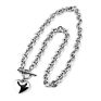 Ladies Titanium Steel Stainless Steel O-Chain Solid Heart Necklace Bracelet Set Ot Buckle