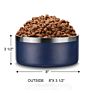 Large 64 Oz Insulated Dog Bowl Stainless Steel Pet Bowls Food Feeder Powder Coat Metal Thermal Bowls for Dog with Logo