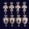 Latest Greek Gold and Black Gun Plated Alloy Orthodox Russian Pectoral Cross with Jesus Icon Necklace