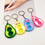 Latest Mini Popping It Keychain Fidget Avocado Keychain Double-Sided Bubble Smiley Avocado Bag Pendant Gift