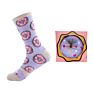 Latest Women's Happy Cute Donut Pattern Warm Christmas Socks Gift Box