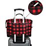 Leather Buffalo Plaid Women Personalized Handbag Weekend Duffle Bag Luxury Travel Bags