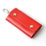 Leather Key Case Wallets Keychain Key Holder Ring with 6 Hooks Snap Closure